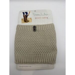 Grace & Lace Pebble Knit Original Boot Cuff-Oat-One Size-New